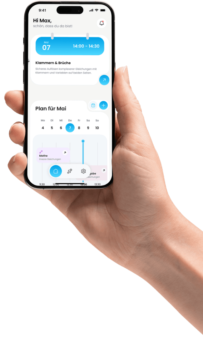 Dayova App auf einem Smartphone in einer Hand